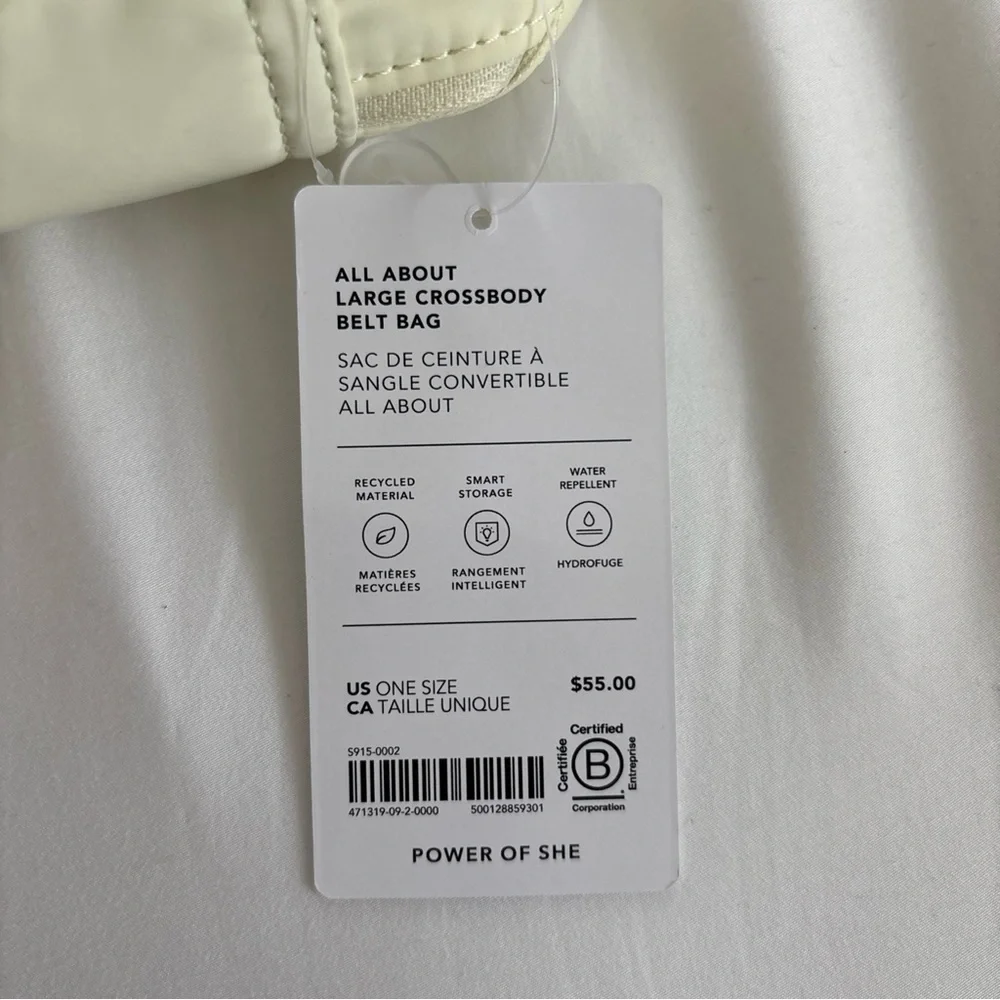 NWT Athleta All About Large Crossbody Belt Bag Butter Yellow Fanny pack - Picture 8 of 13